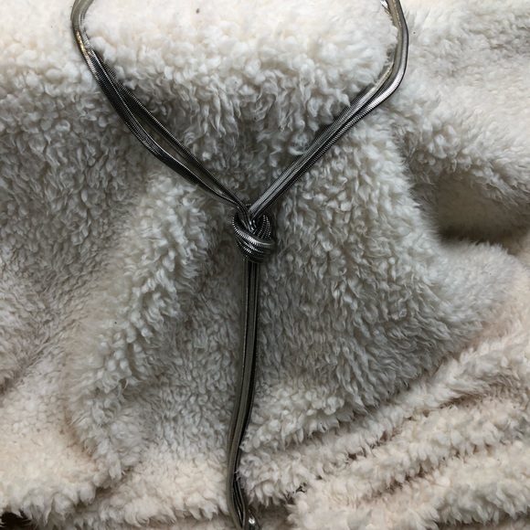 I.N.C. Silver tone multi chain knoty necklace - Picture 3 of 8